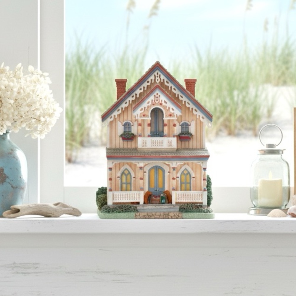 Brian Baker Martha’s Vineyard Cottage Wall Mantel Sculpture Hand Painted Vintage - Picture 14 of 16